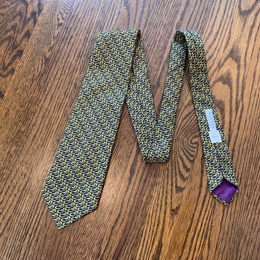 Vintage 1970's Kipper Necktie Wide Neck Tie - NAVY GOLD Bohemian Funky Retro
